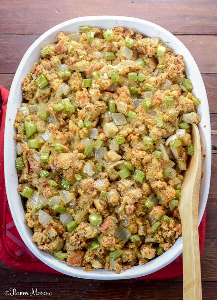 Easy Cornbread Dressing - Flavor Mosaic