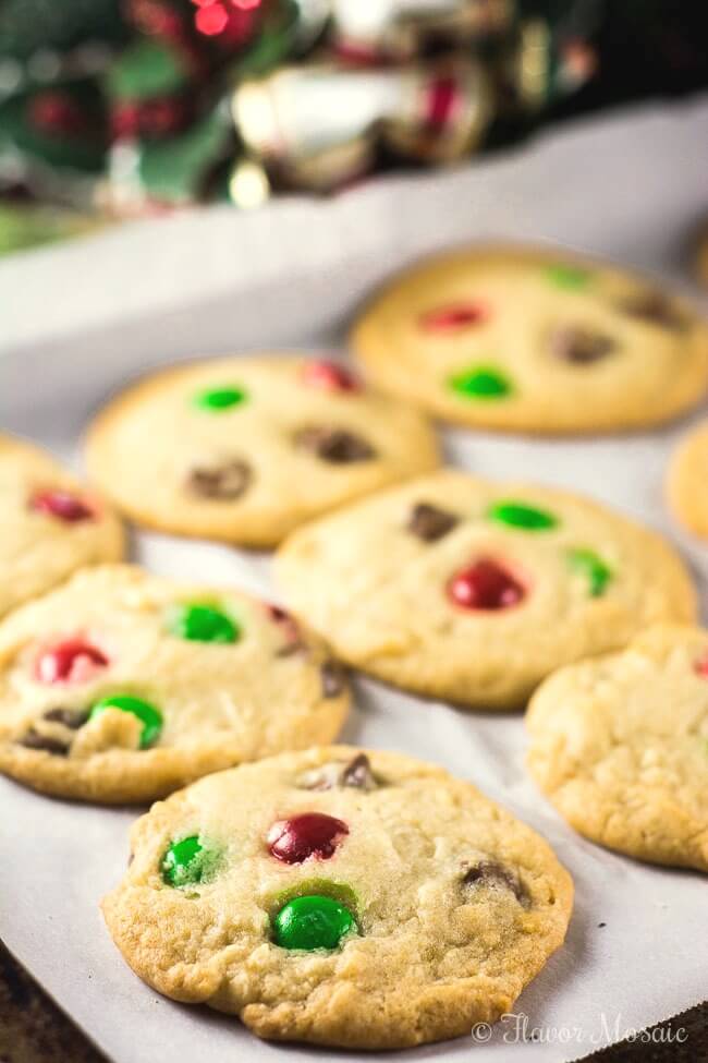 Christmas M&M Cookies Recipe - My Heavenly Recipes