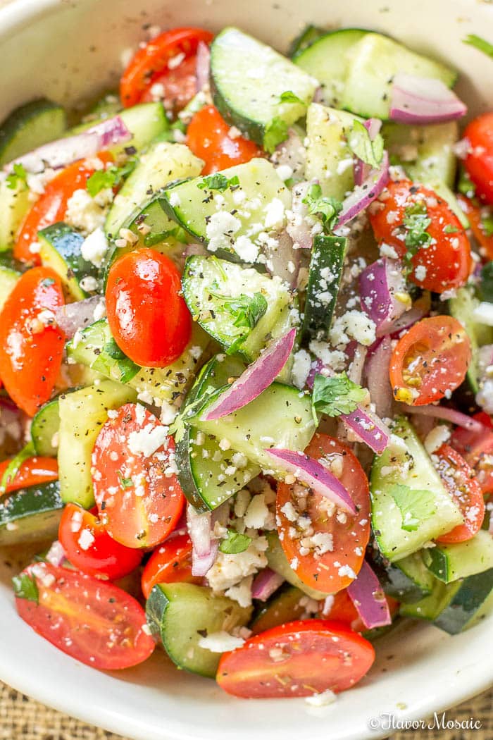 Cucumber Tomato Salad with a Mexican Twist