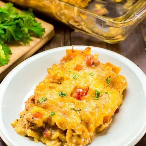 King Ranch Chicken Casserole - individual serving