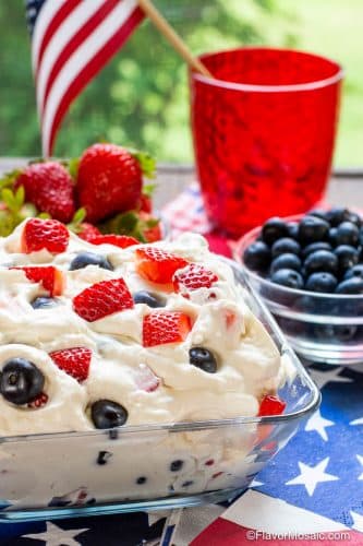 Berry Cheesecake Salad - Summer Red White and Blue-16