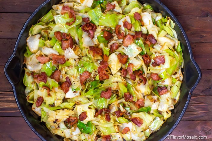Fried Cabbage With Bacon - Flavor Mosaic