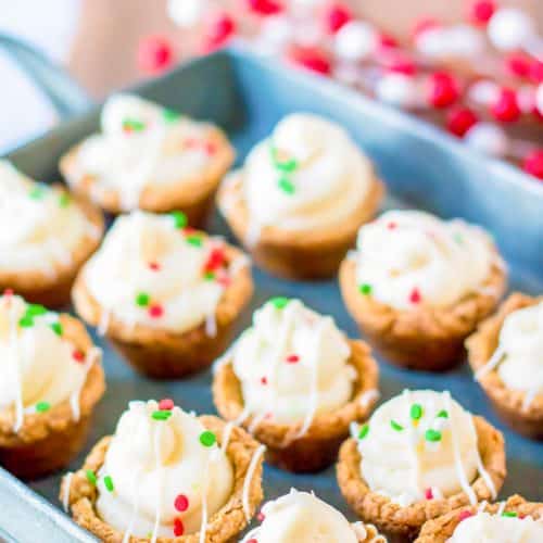 Pan of Mini Gingerbread Cheesecakes Cups