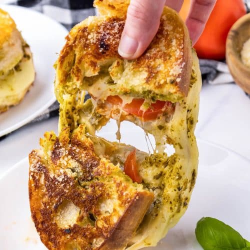 Dunkin Donuts Copycat Tomato Pesto Grilled Cheese Sandwich.