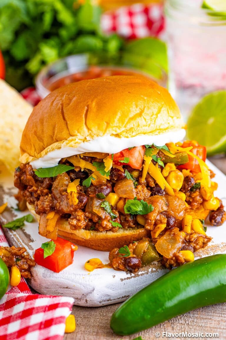 Side view of Taco Sloppy Joes