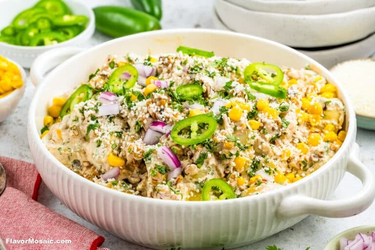Mexican Street Corn Potato Salad final dish ready to serve.