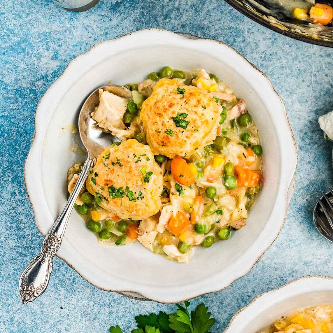 Chicken Pot Pie Recipe with Cheddar Bay Biscuits-image